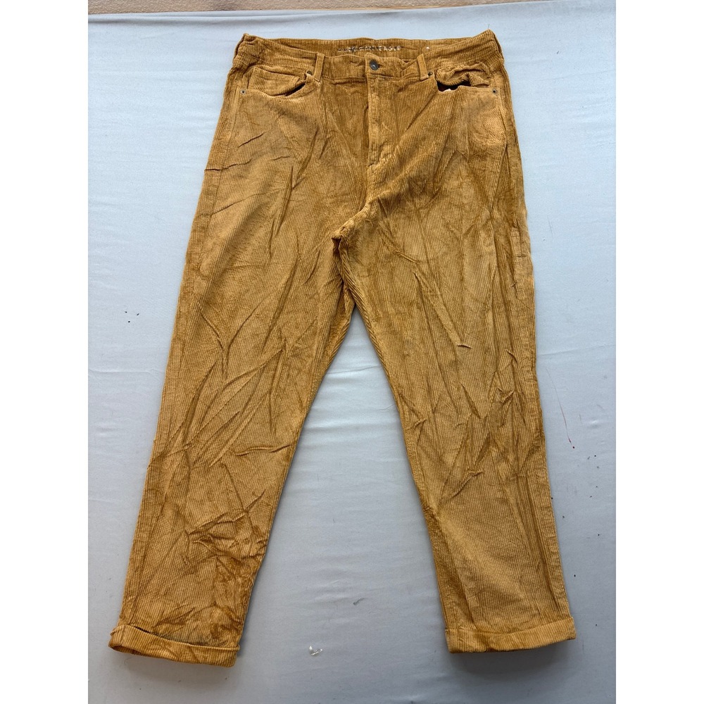 American Eagle Super Stretch Corduroy Pants Mustard Yellow Tan Size 18 Regular